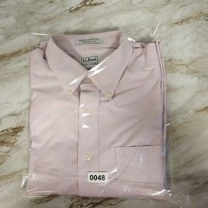 LL Bean Shirt Mens XL Regular Light Pink Solid Button Down Full Sleeve